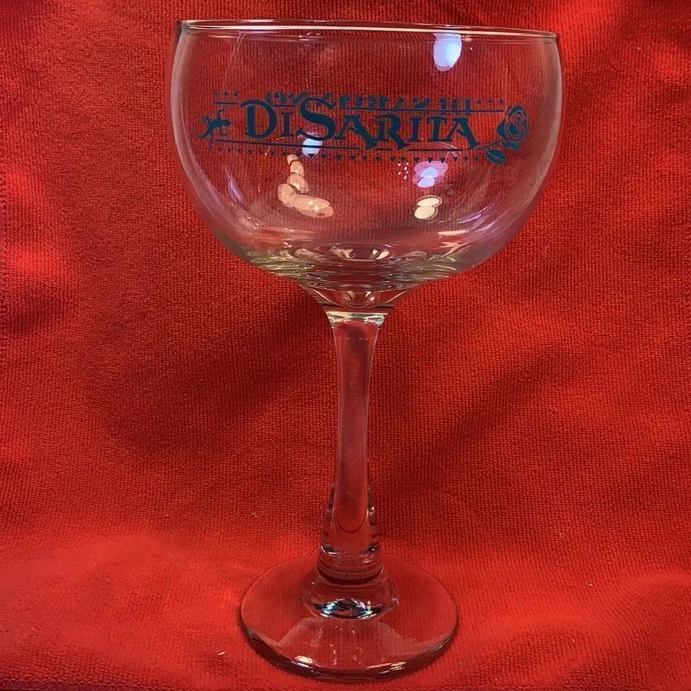 Disaronno Stamped Party Cocktail Glass Single Stem 10 1/4 Inches Tall 40 Ounces